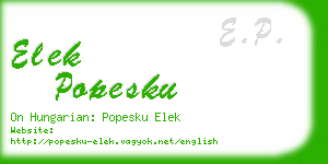 elek popesku business card